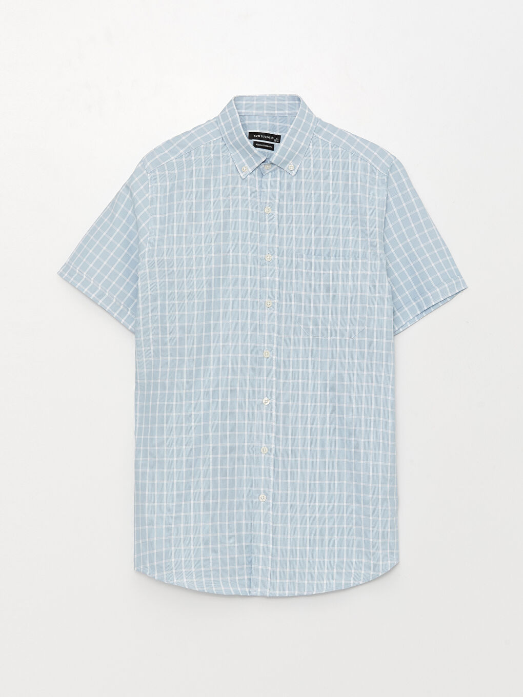LCWAIKIKI Formal Regular Fit Men's Short Sleeve Plaid Dobby Shirt -S3AA80Z8-LLC