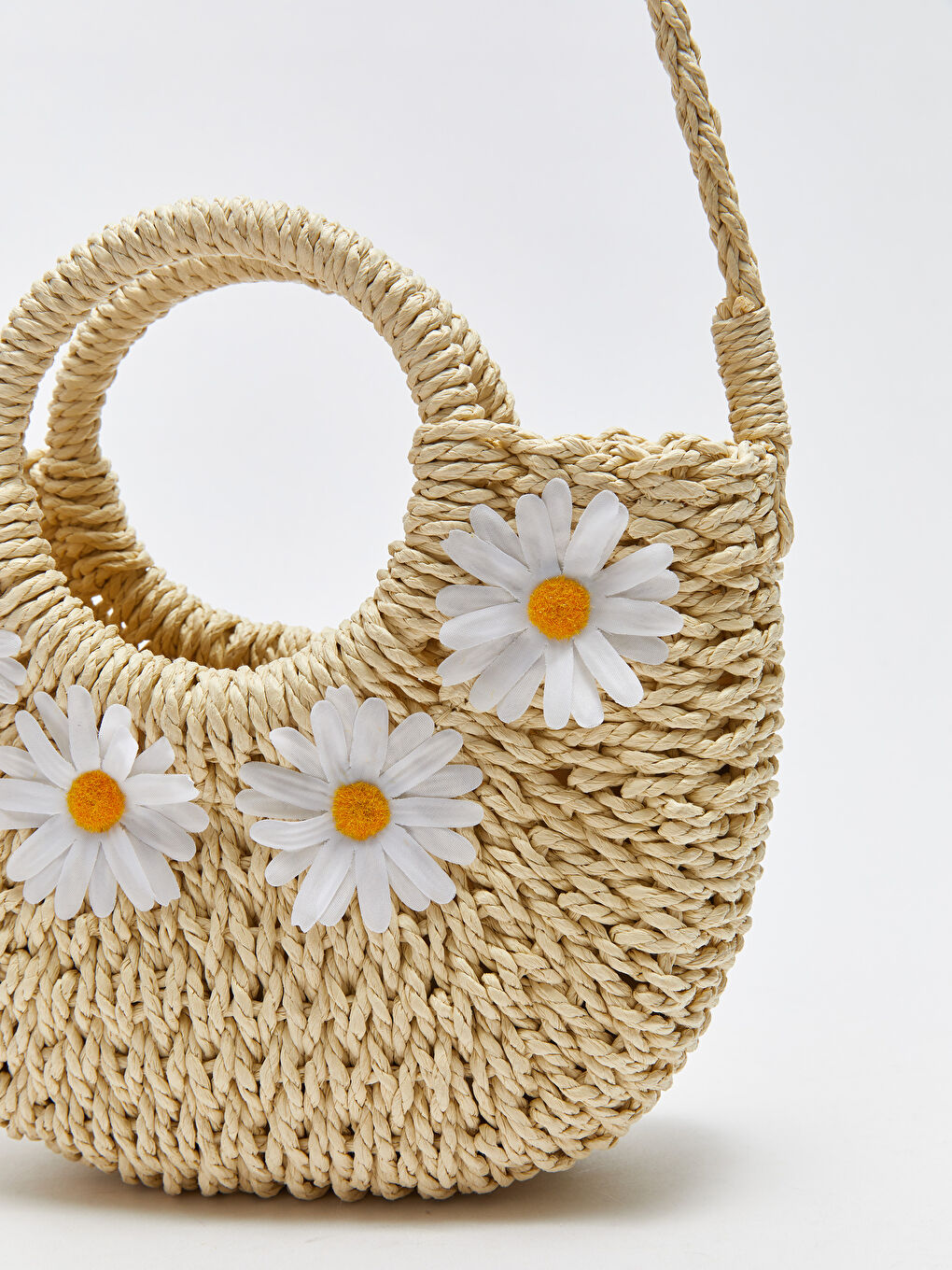 Bej Kız Çocuk Hasır Omuz Çantası-2