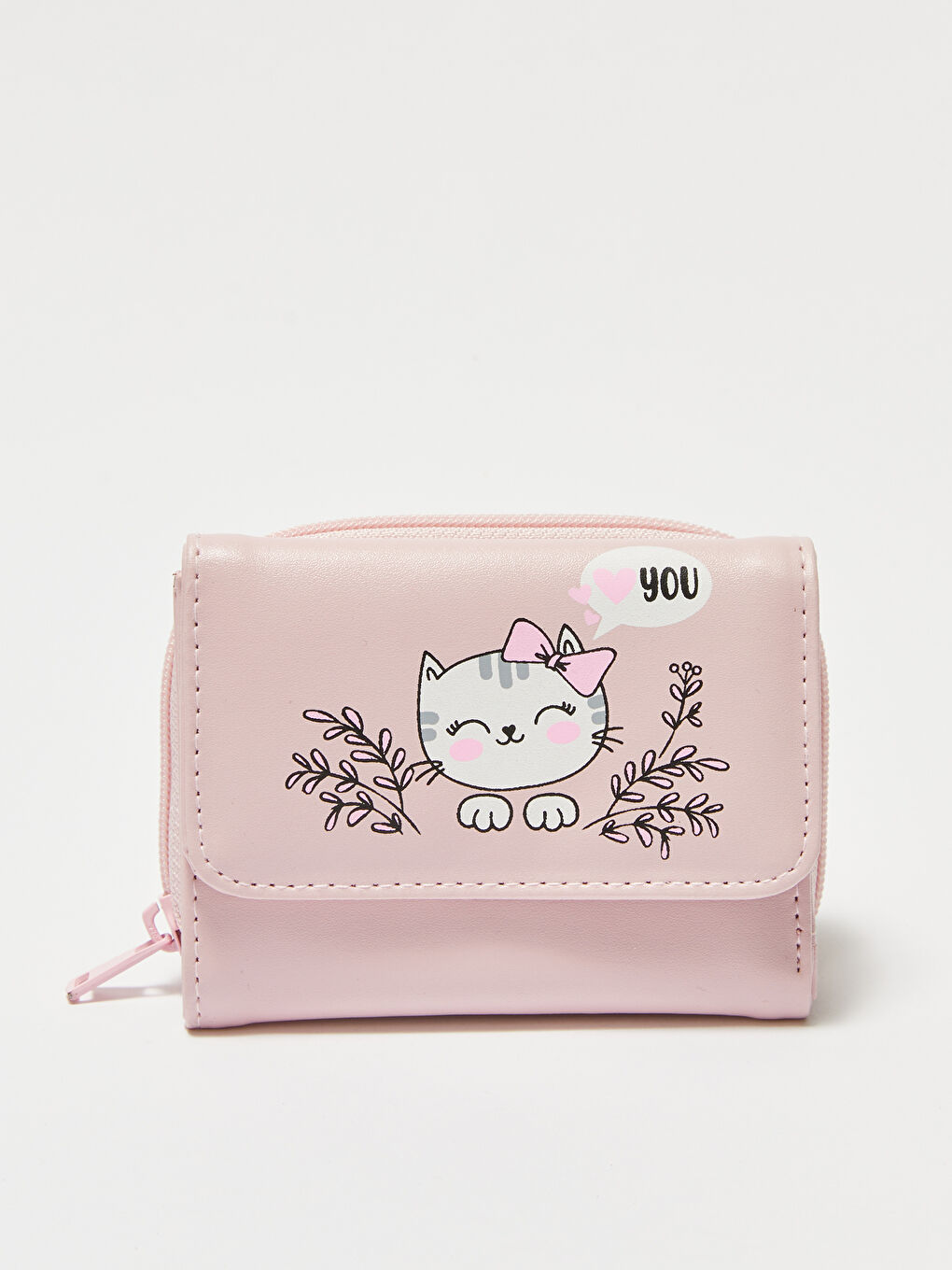 Leather Look Printed Girl's Wallet