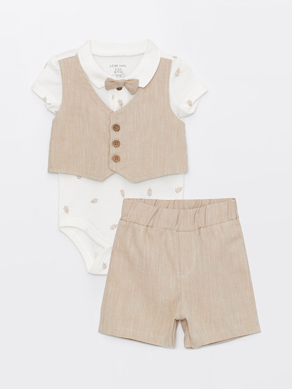 Комплект Из Боди и Шорт с Коротким Рукавом и Воротником Поло для Малыша Мальчика с Кнопками, 2 Предмета