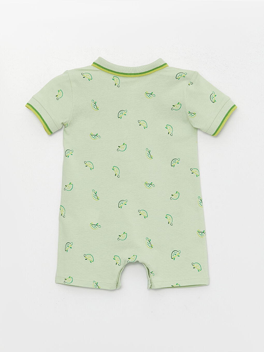 Yeşil Polo Yaka Kısa Kollu Erkek Bebek Tulum-1