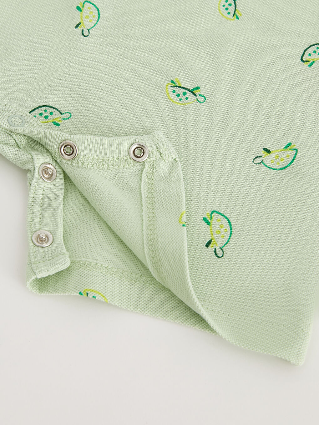 Yeşil Polo Yaka Kısa Kollu Erkek Bebek Tulum-2