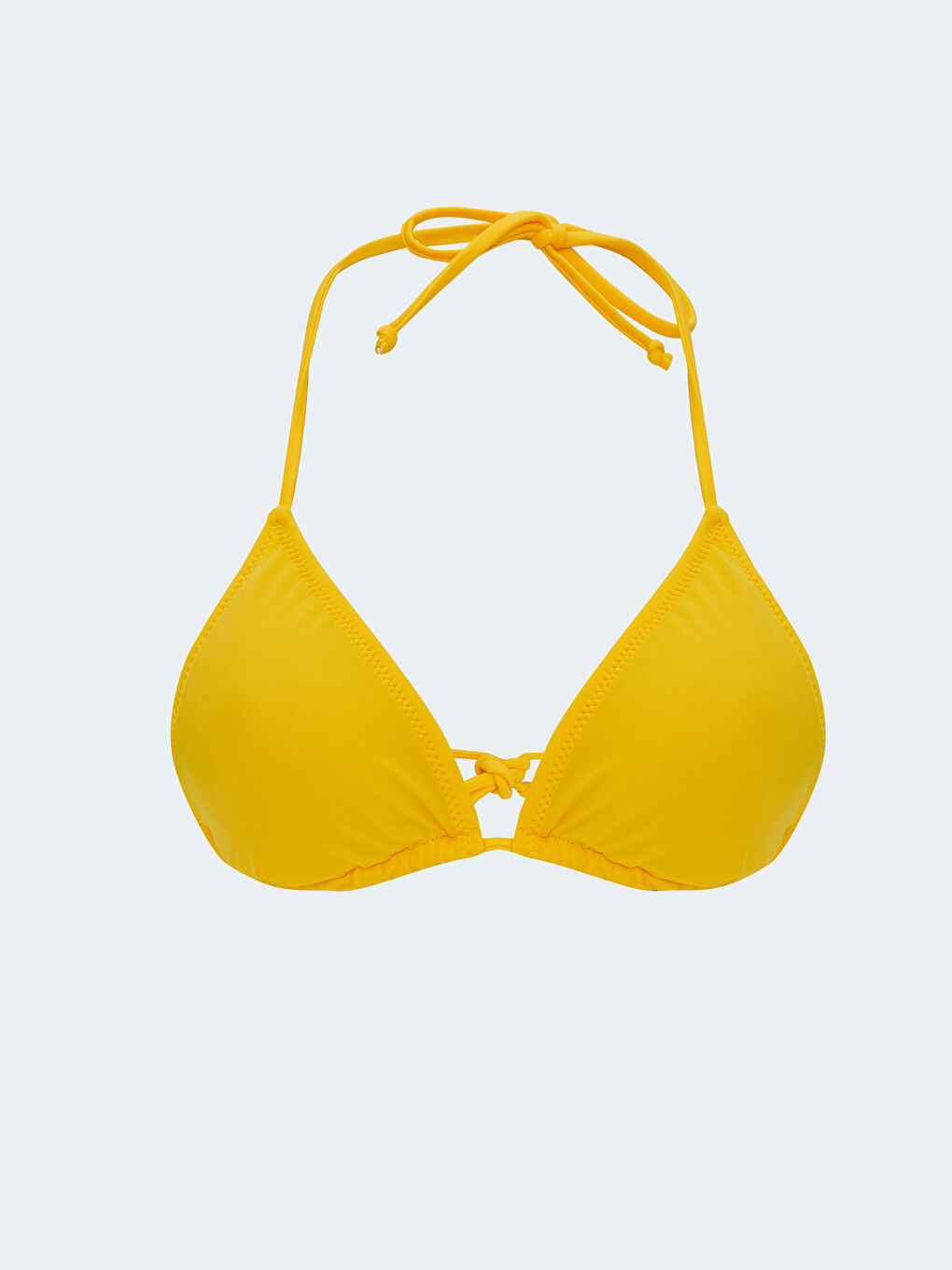 Women's Halter Neck Detail Plain Bikini Top -S3AB15Z8-PDR