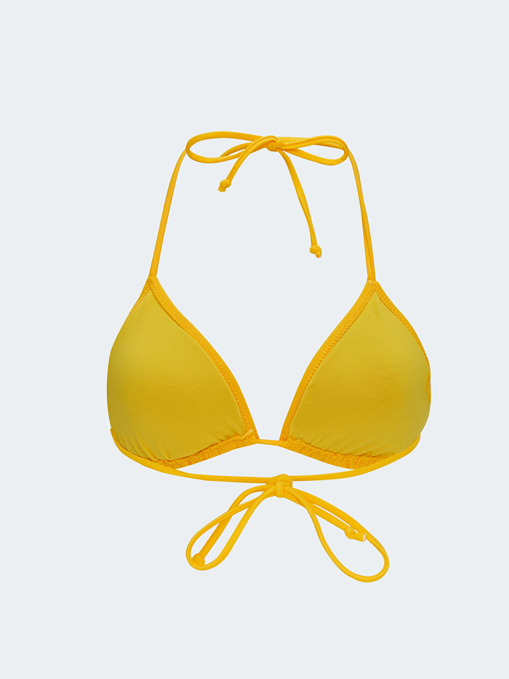 Women's Halter Neck Detail Plain Bikini Top -S3AB15Z8-PDR