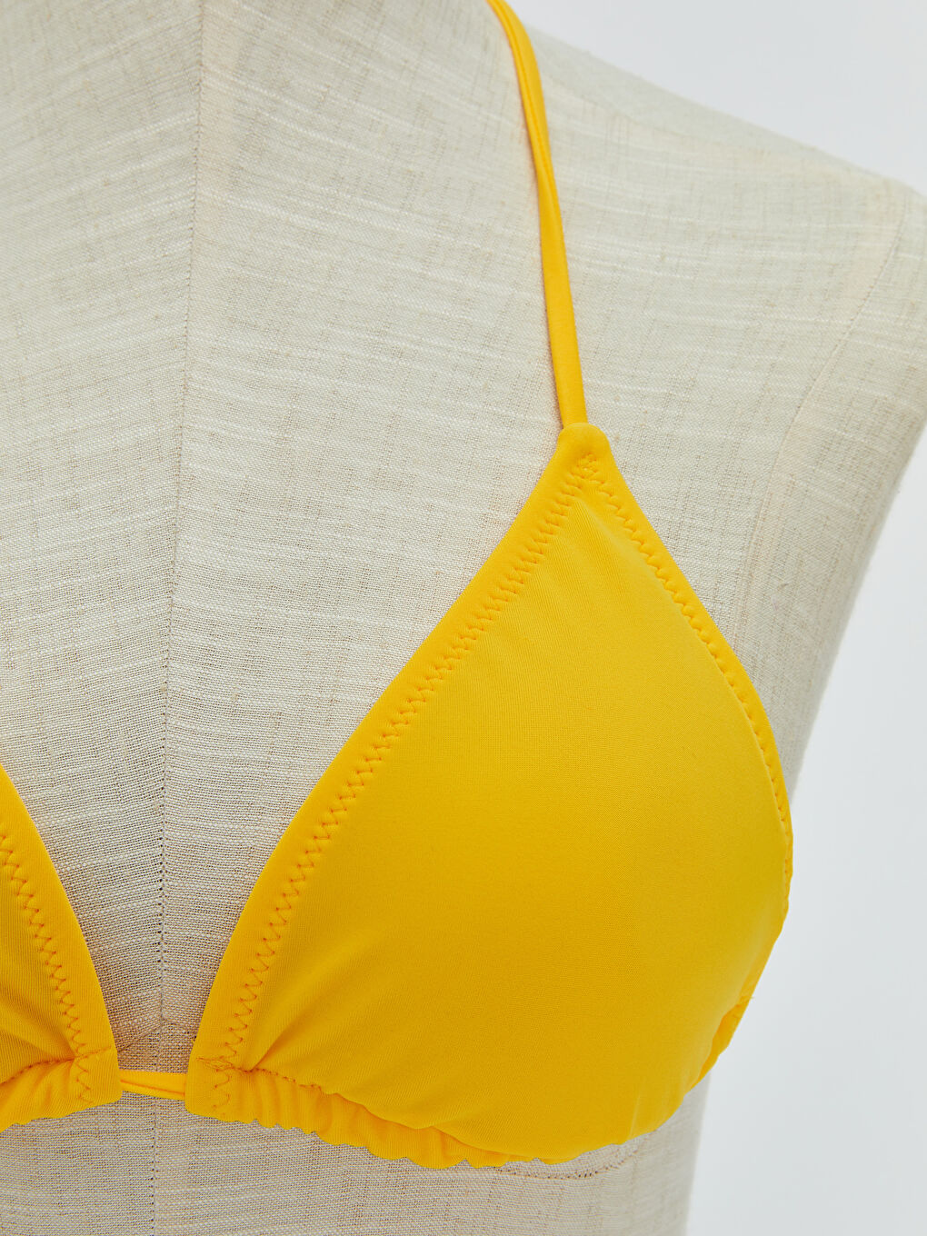 Women's Halter Neck Detail Plain Bikini Top -S3AB15Z8-PDR