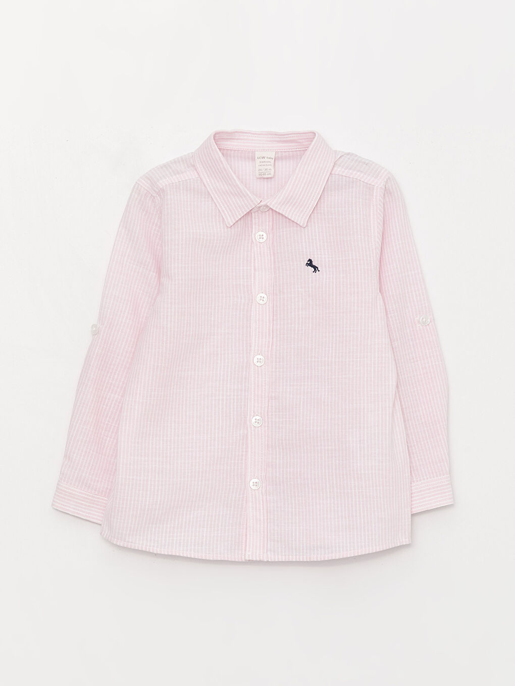 Pembe Çizgili Erkek Bebek Gömlek