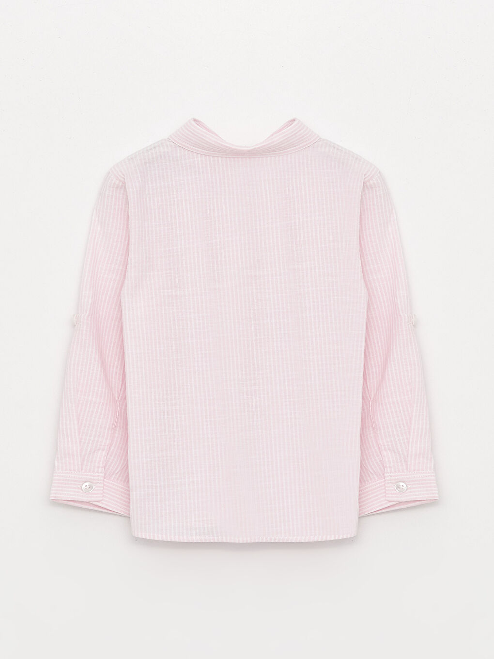 Pembe Çizgili Erkek Bebek Gömlek-1