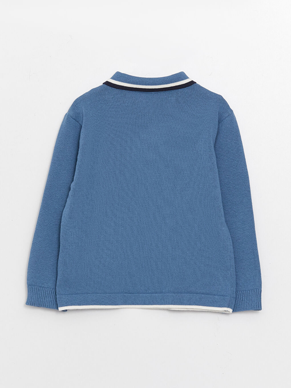 Polo Collar Long Sleeve Embroidery Detailed Baby Boy Knitwear Sweater-1