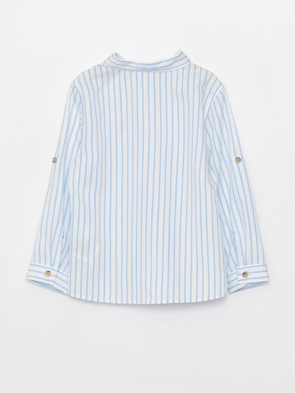 Mavi Çizgili Uzun Kollu Erkek Bebek Gömlek-5
