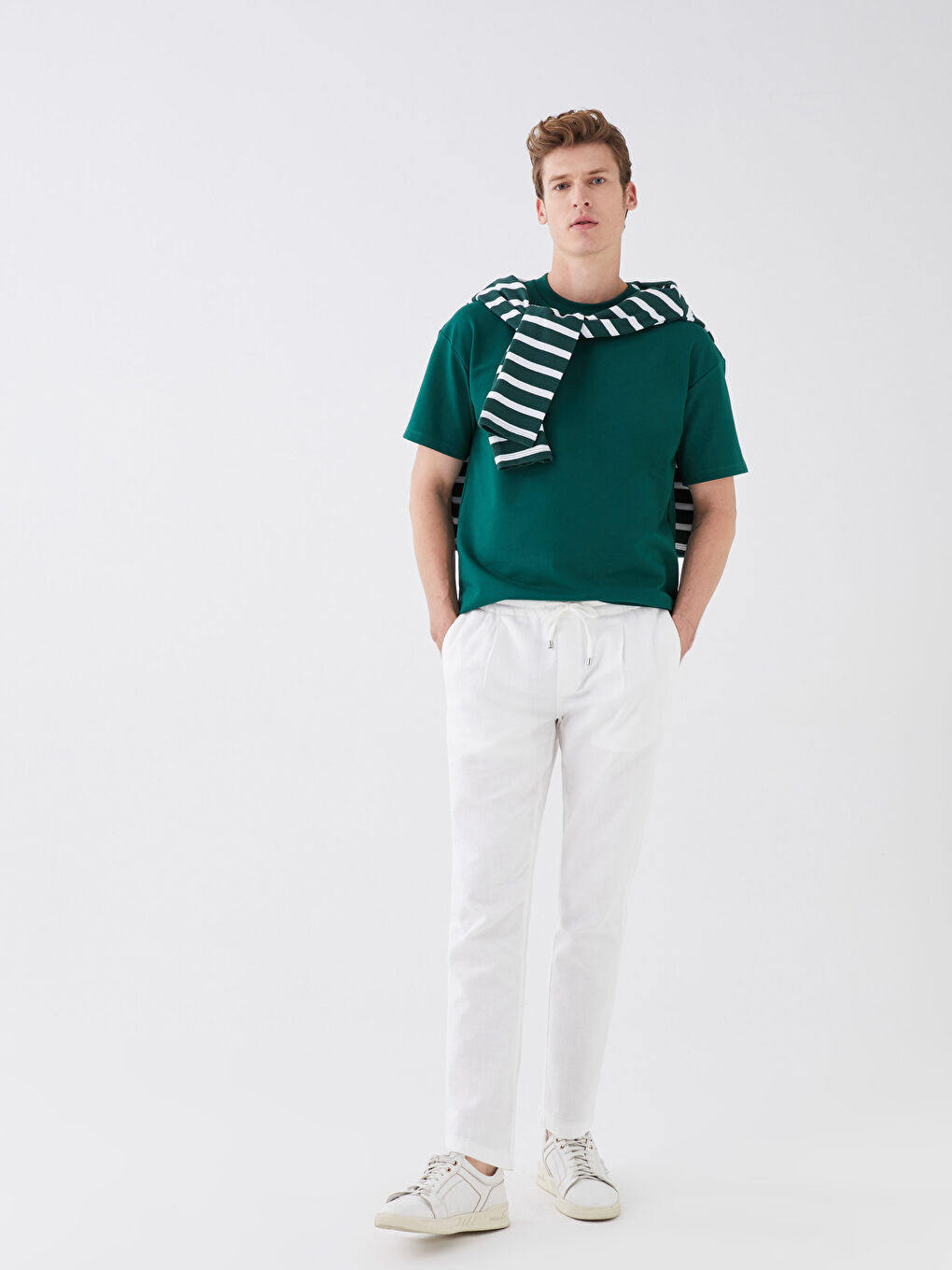 Ekru Slim Fit Erkek Pantolon-1