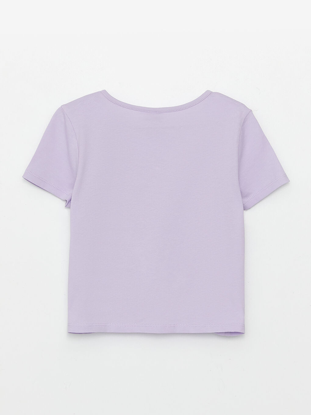 Crew Neck Printed Short Sleeve Girls' Crop T-Shirt-1