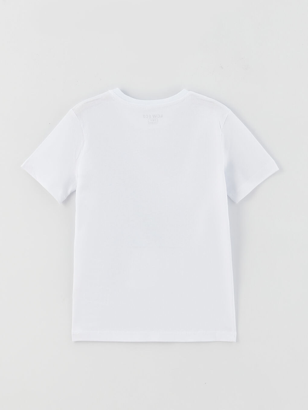 Beyaz Bisiklet Yaka Baskılı Kısa Kollu Erkek Çocuk Tişört-1