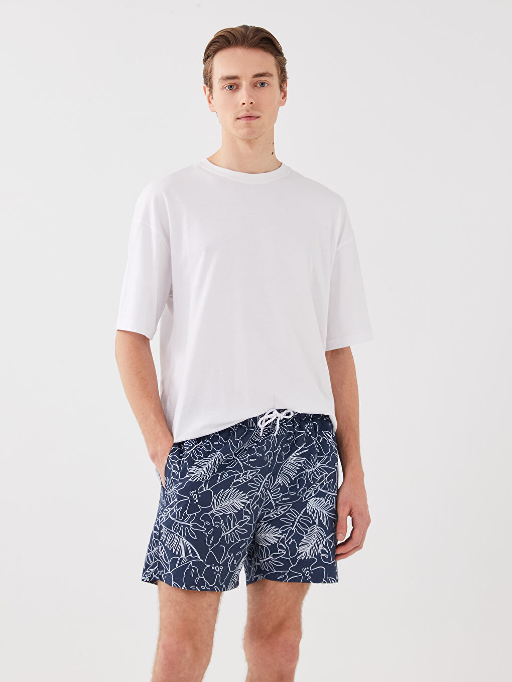 Short Patterned Men's Swimming Shorts -S3AB95Z8-LSJ