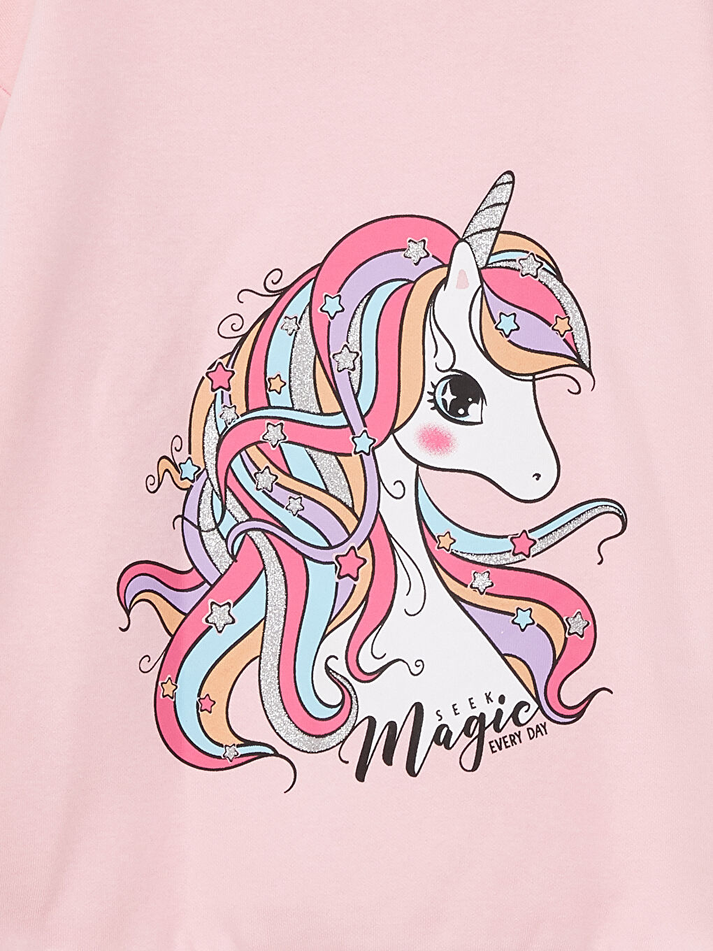 Crew Neck Printed Long Sleeve Girls' Sweatshirt-3