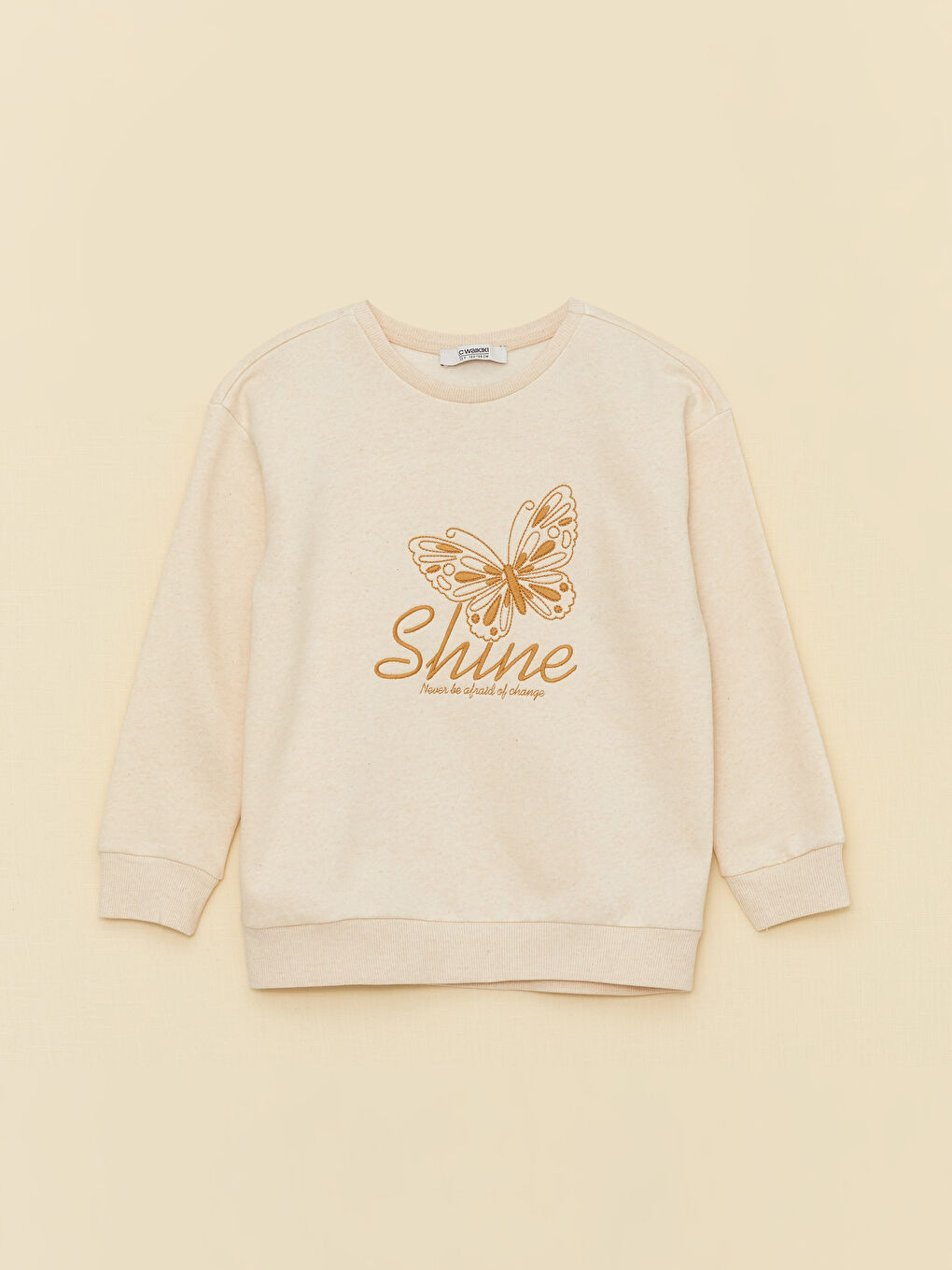 Crew Neck Embroidered Long Sleeve Girl's Sweatshirt