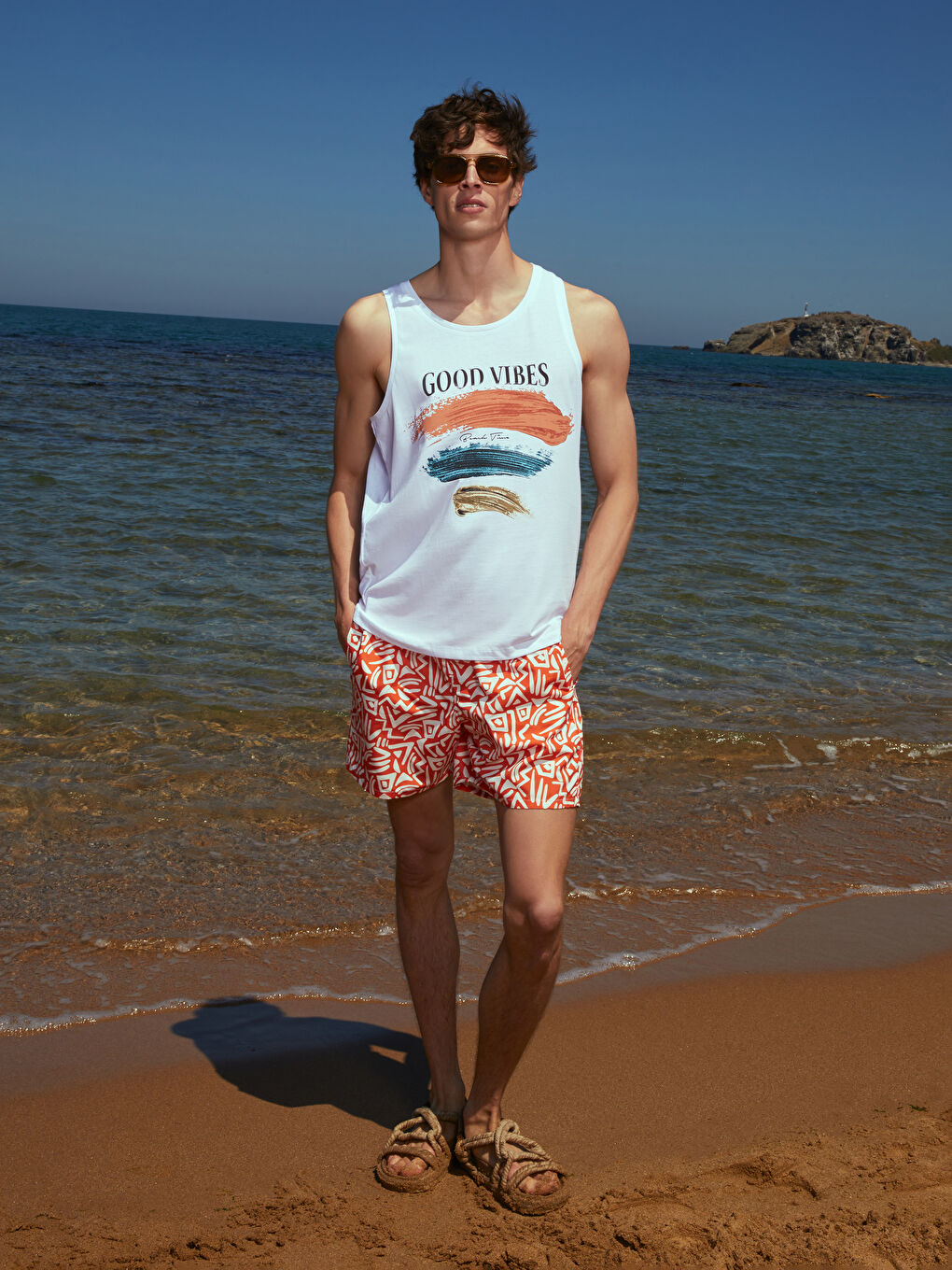 Short Pattern Men's Swimwear -S3AC06Z8-LSR