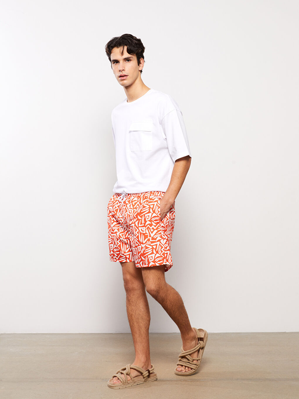 Short Pattern Men's Swimwear -S3AC06Z8-LSR