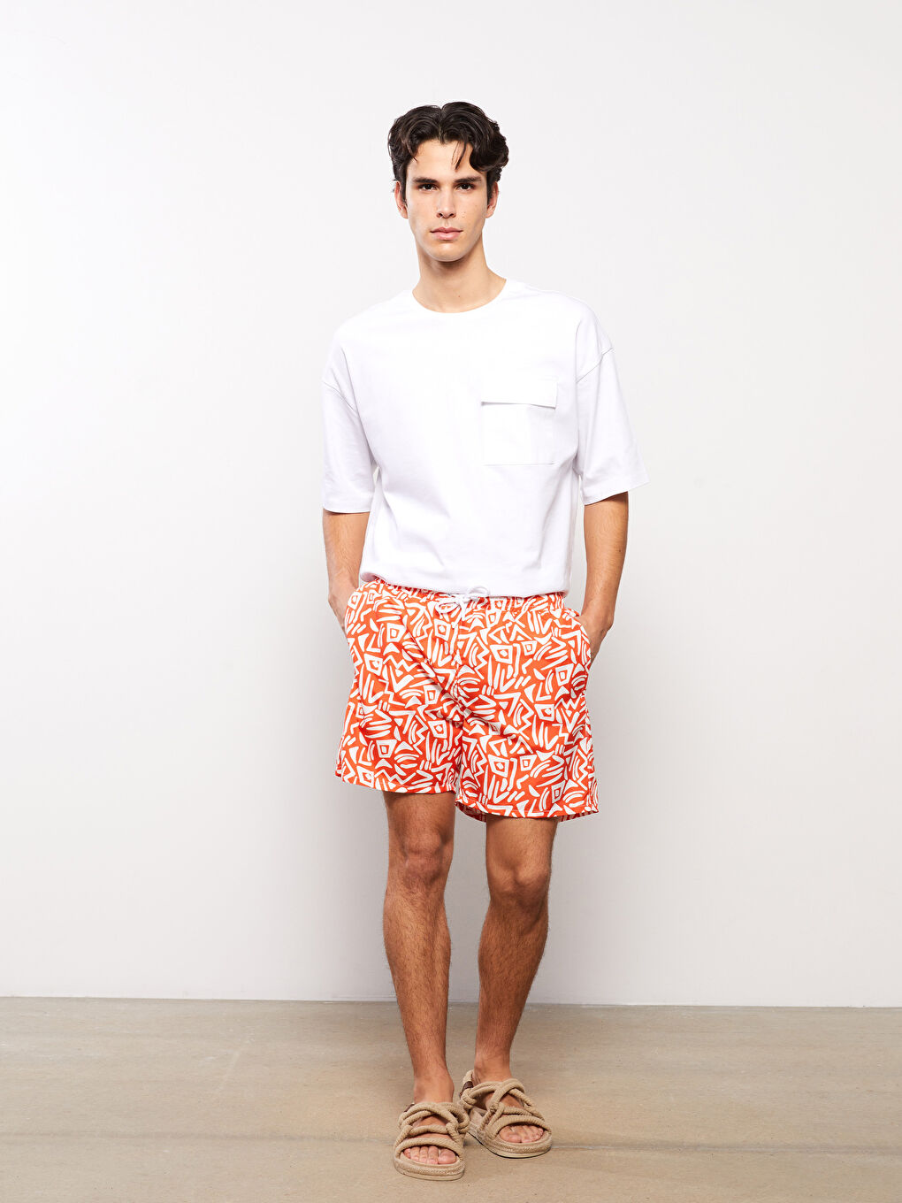 Short Pattern Men's Swimwear -S3AC06Z8-LSR