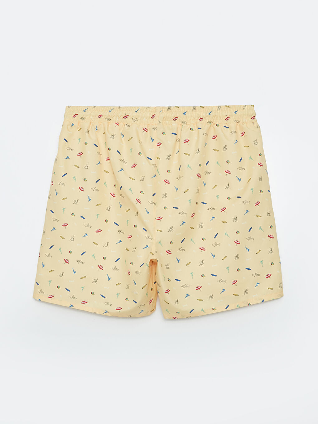 Sarı Kısa Boy Baskılı Erkek Deniz Şortu-6