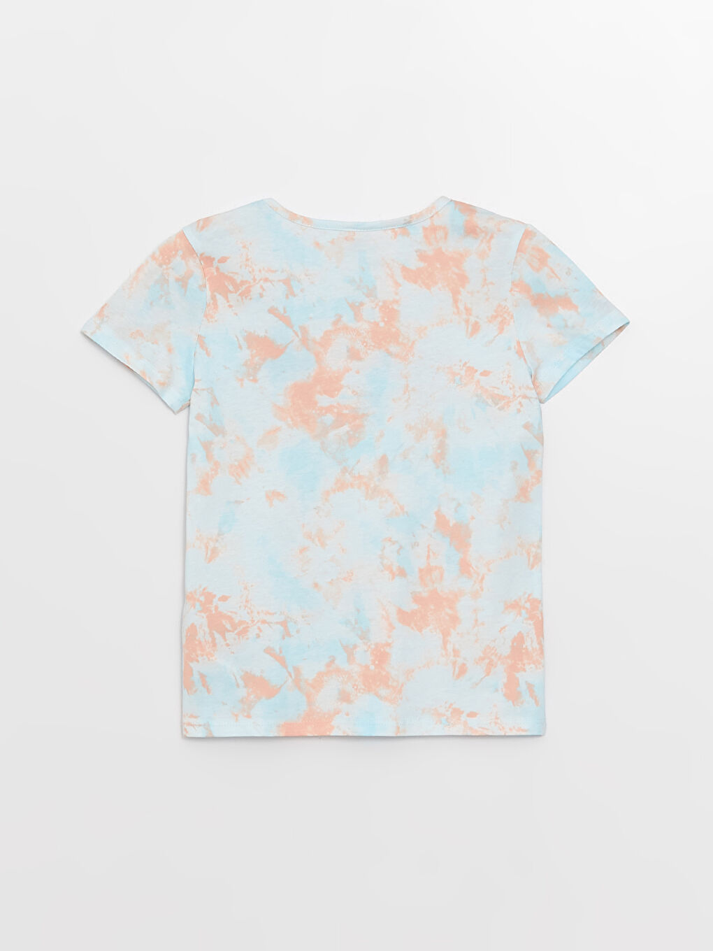 Karışık Bisiklet Yaka Desenli Kısa Kollu Kız Çocuk Tişört-1