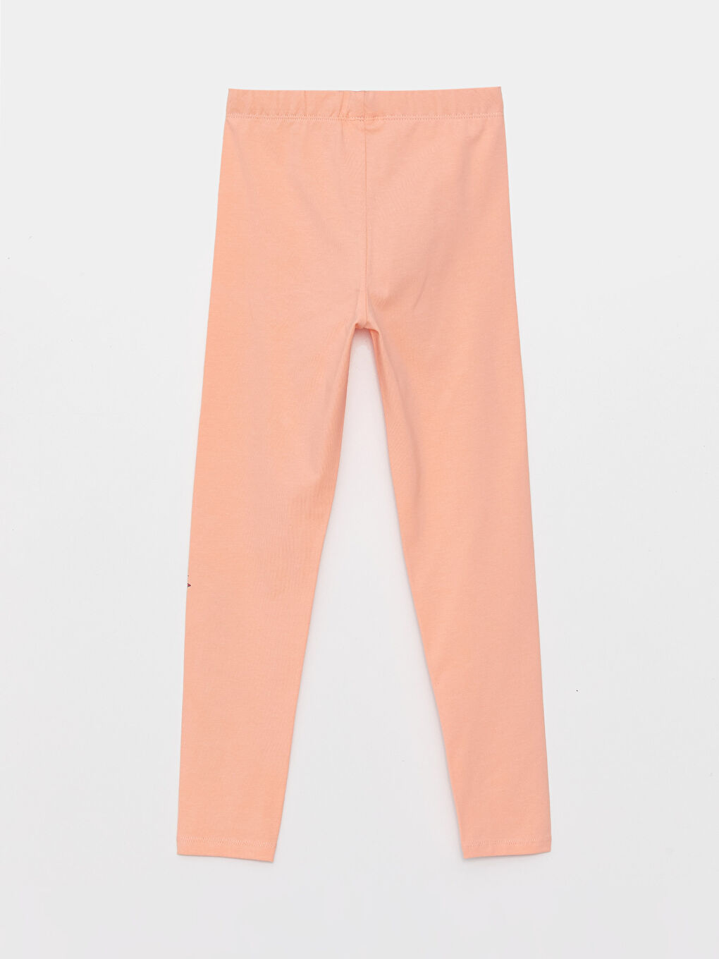 Pembe Beli Lastikli Baskılı Kız Çocuk Uzun Tayt-1