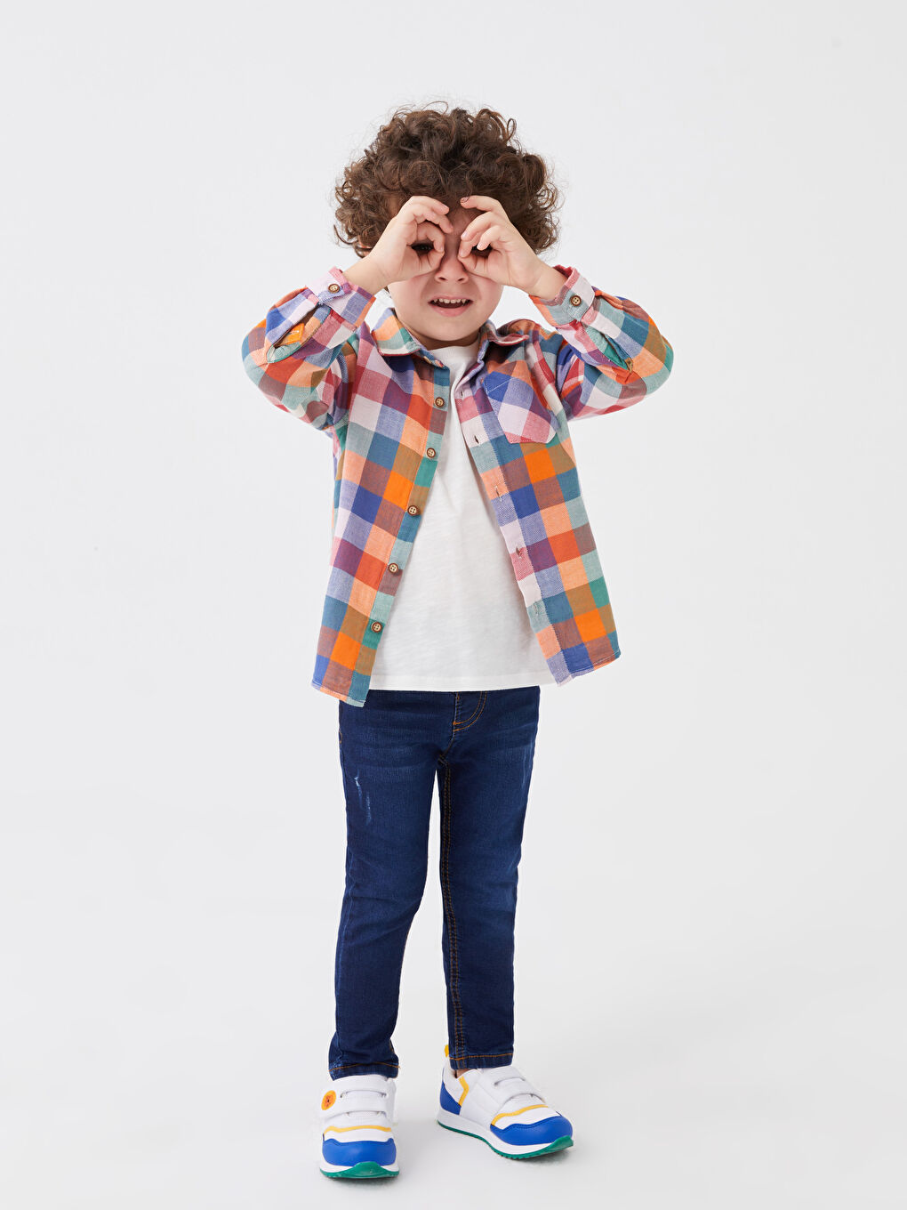 Checked Patterned Long Sleeve Baby Boy Shirt-1