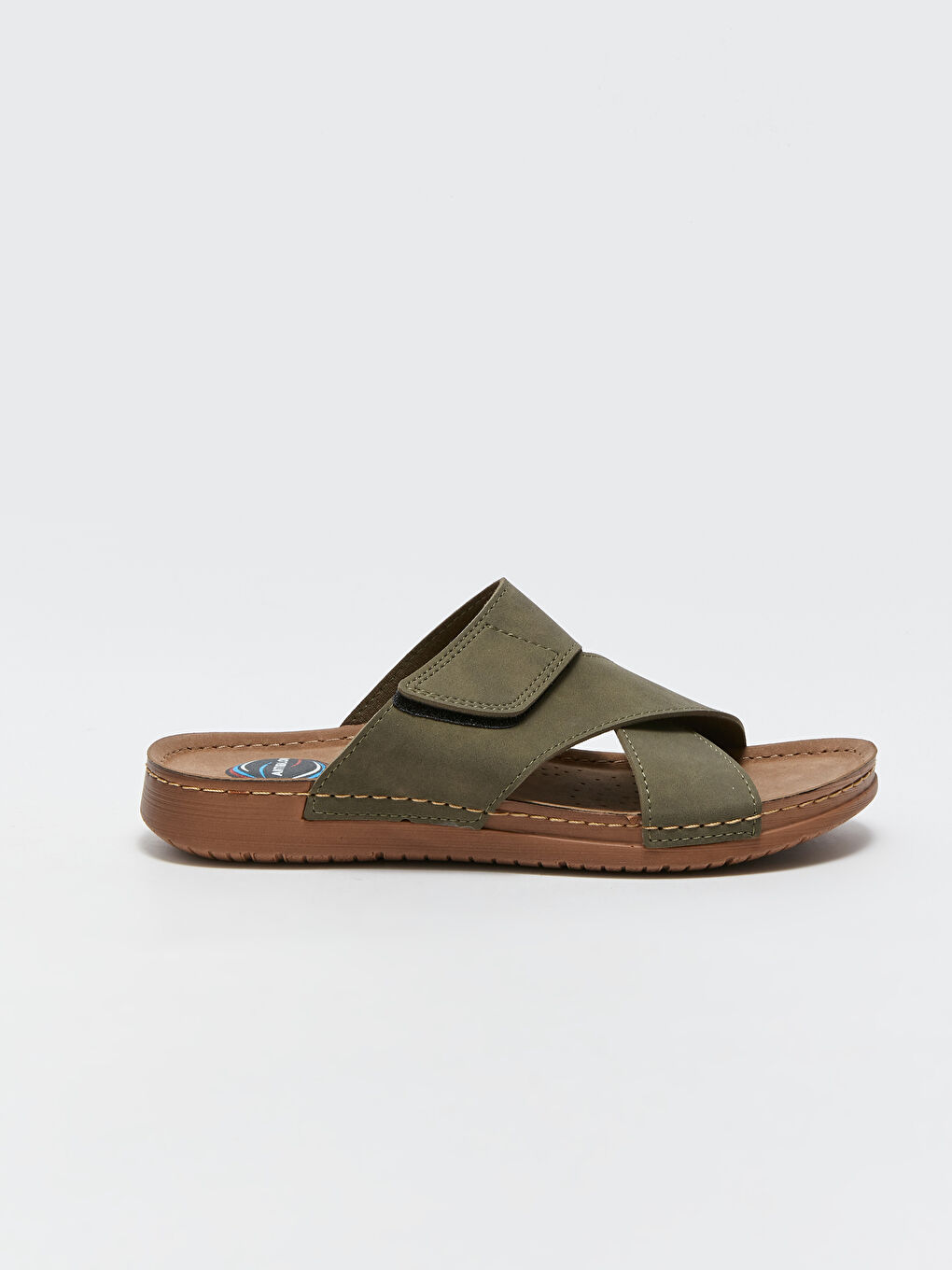 Haki Çapraz Bantlı Erkek Terlik-1