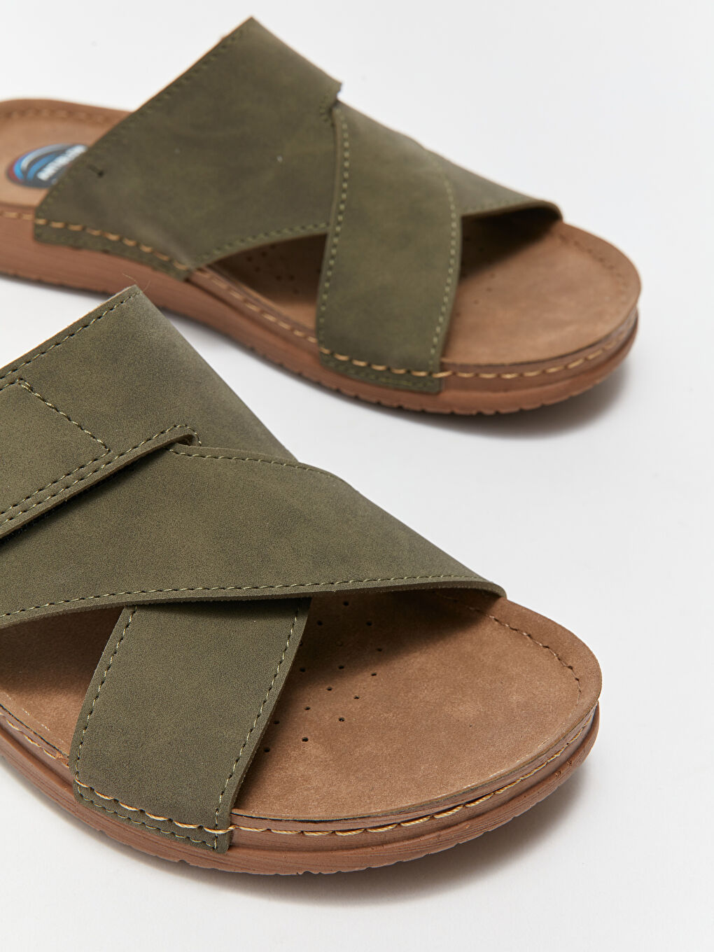 Haki Çapraz Bantlı Erkek Terlik-2