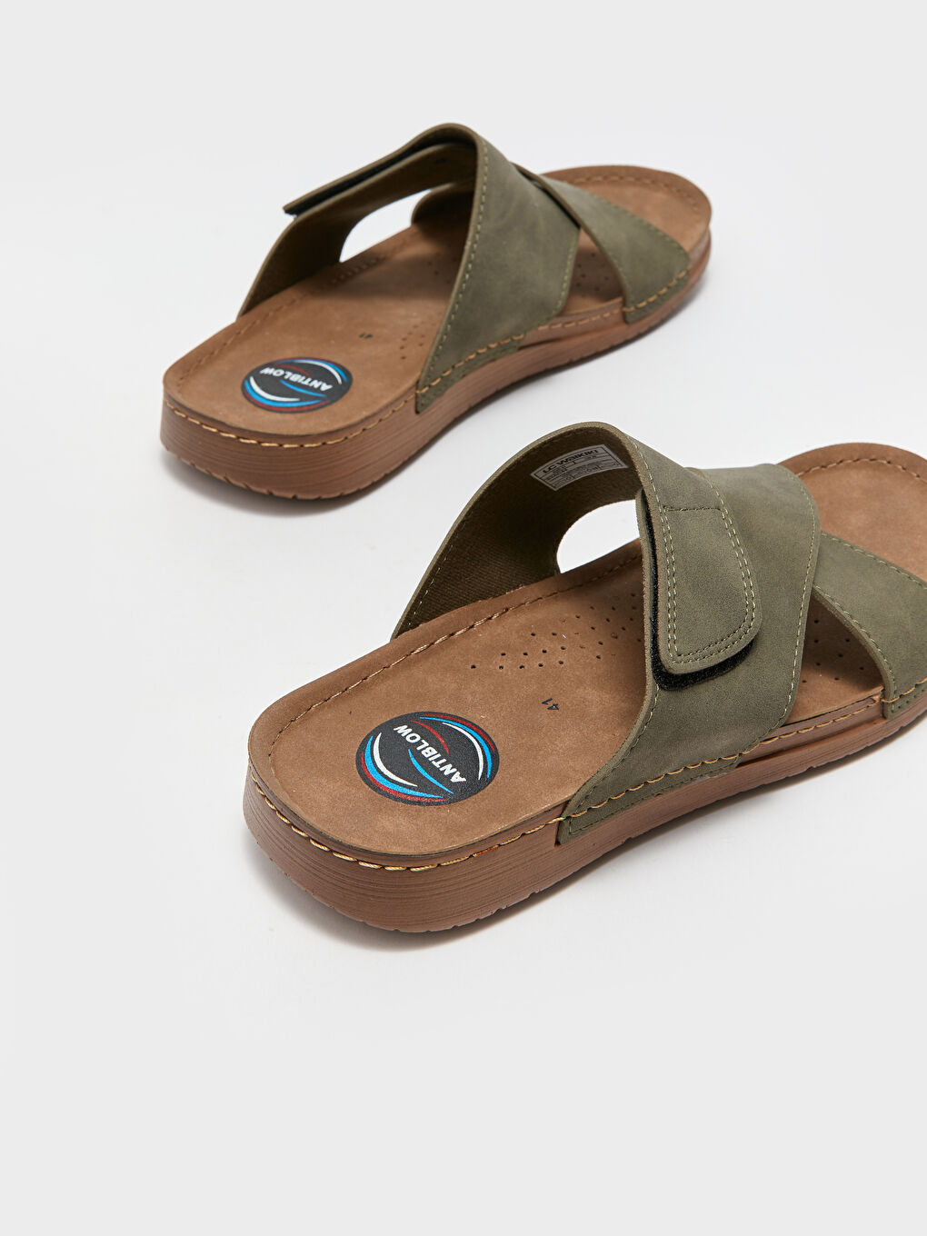 Haki Çapraz Bantlı Erkek Terlik-4