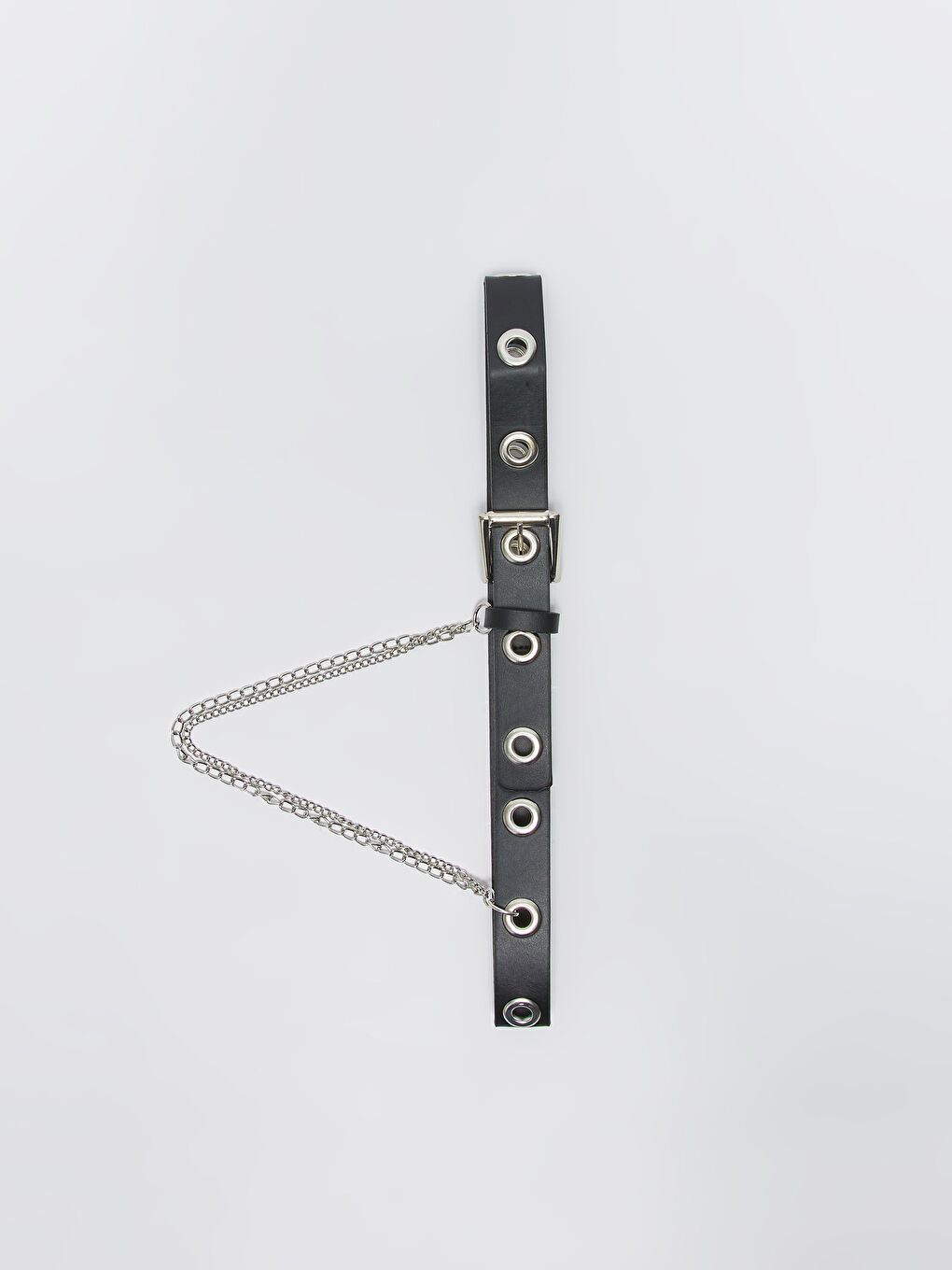 Siyah Deri Görünümlü Kuşgözü Detaylı Kız Çocuk Kemer-1