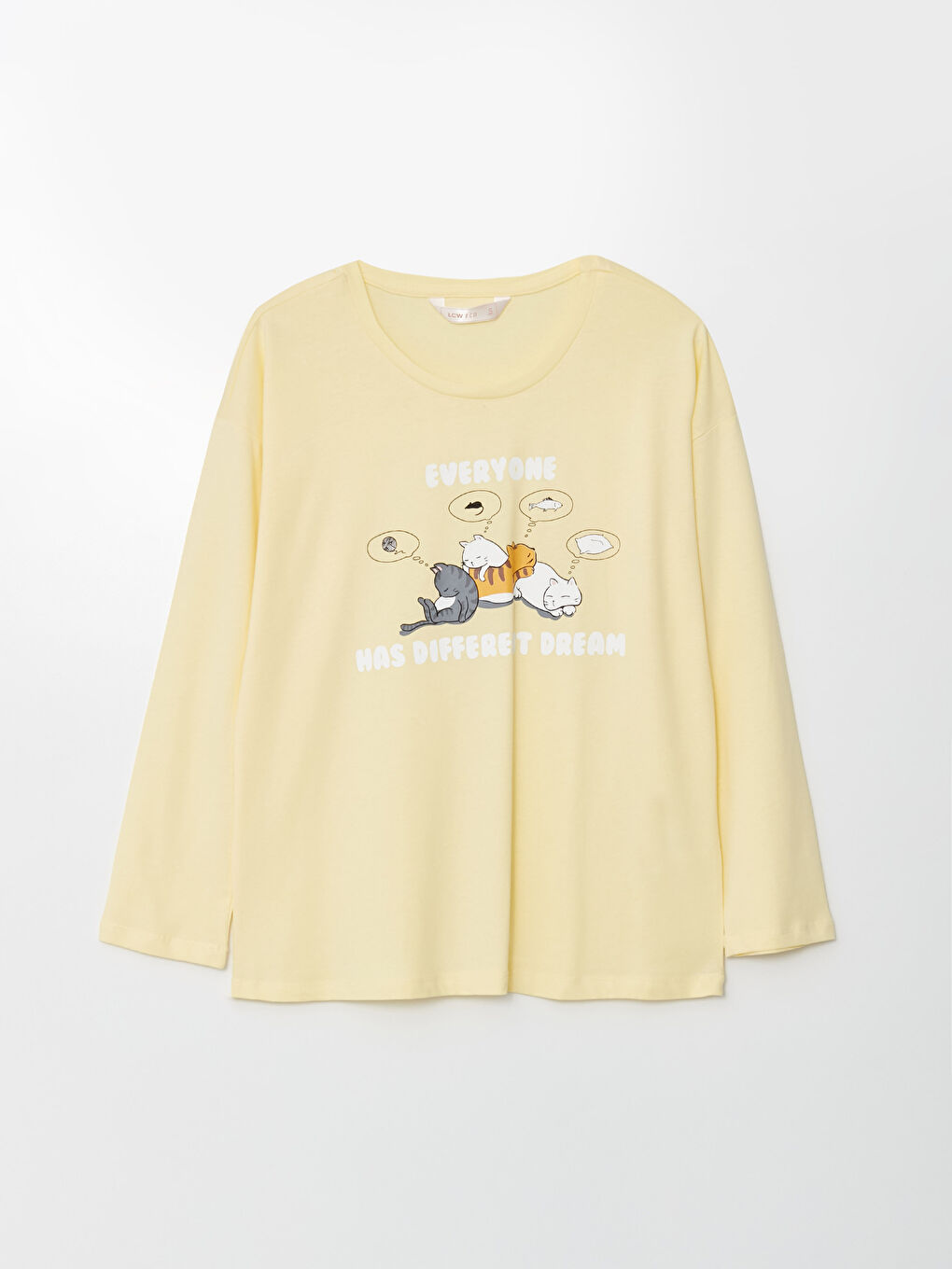 طقم بيجامة كم طويل مطبوع بياقة دائرية للسيدات-5