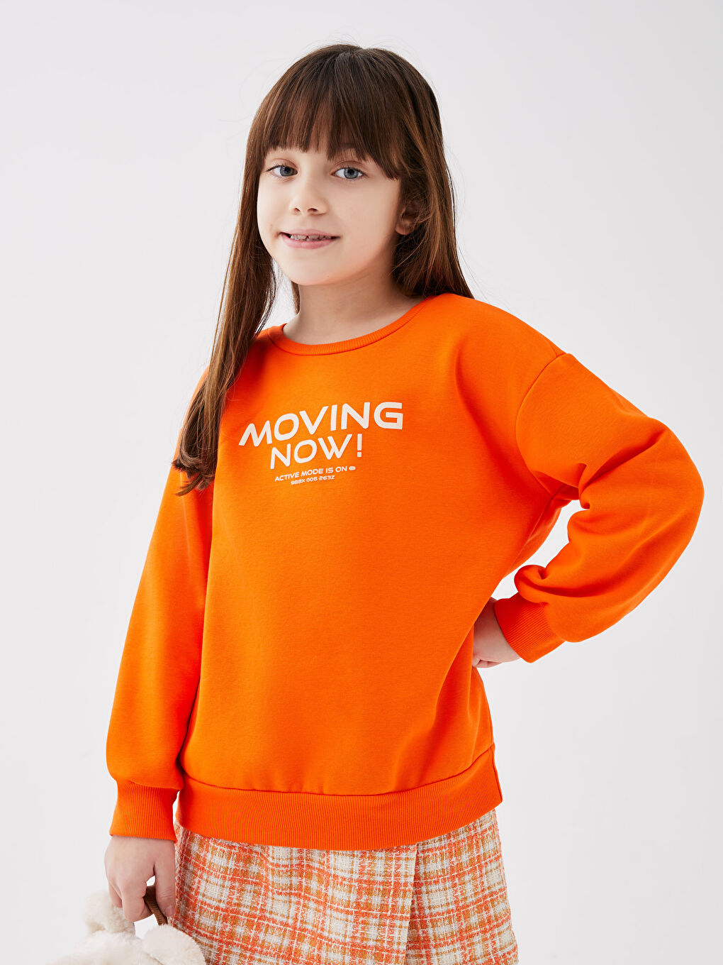 Hanorac Guler Rotund Imprimat Mânecă Lungă pentru Fete