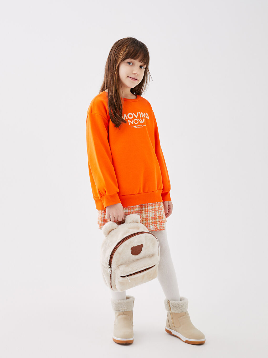 Hanorac Guler Rotund Imprimat Mânecă Lungă pentru Fete-2