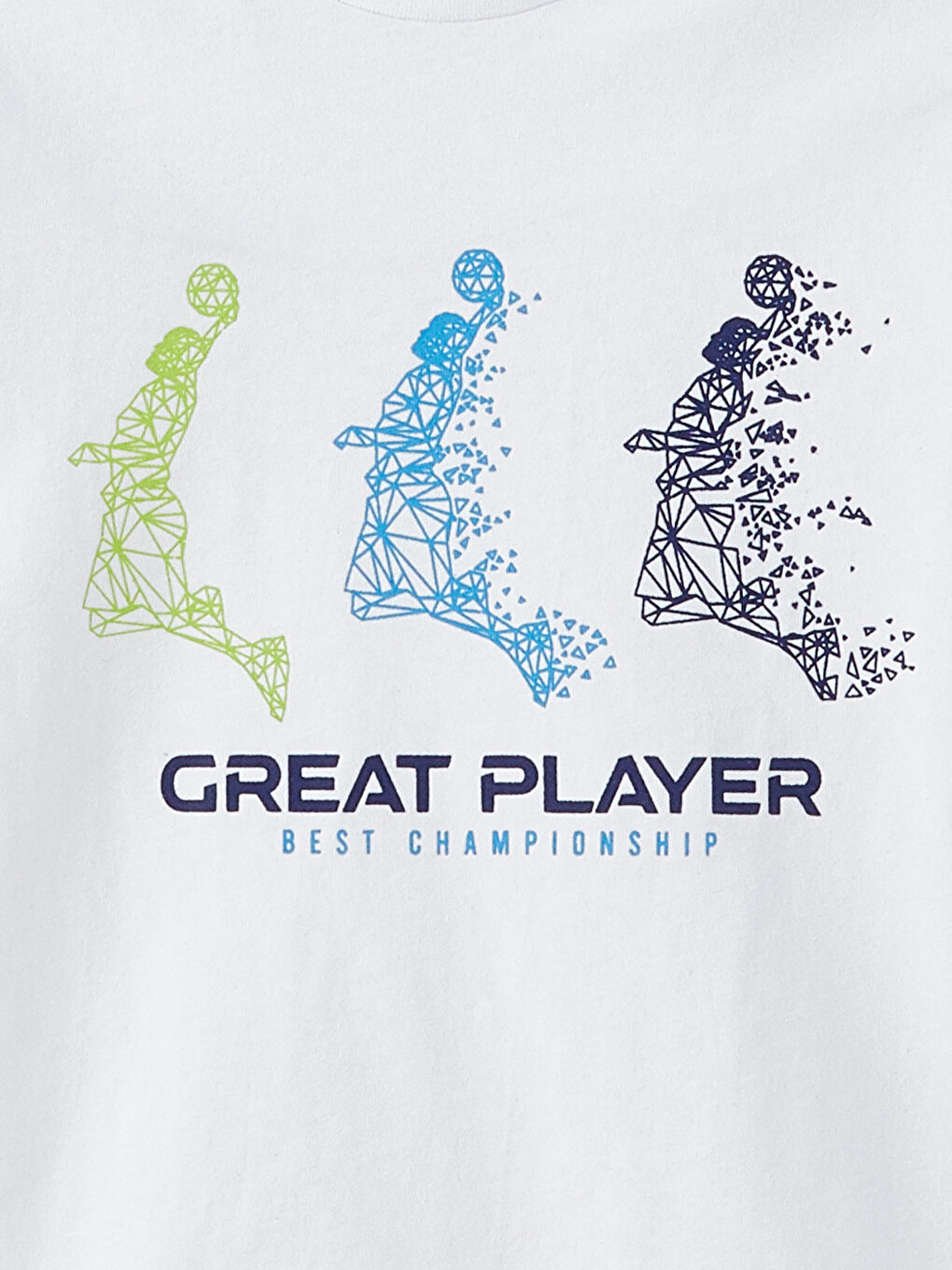 Beyaz Bisiklet Yaka Baskılı Kısa Kollu Erkek Çocuk Tişört-2