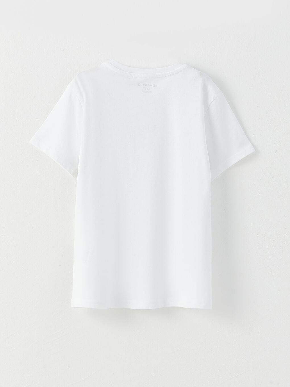 Beyaz Bisiklet Yaka Nostaljik Maymun Baskılı Kısa Kollu Erkek Çocuk Tişört-1