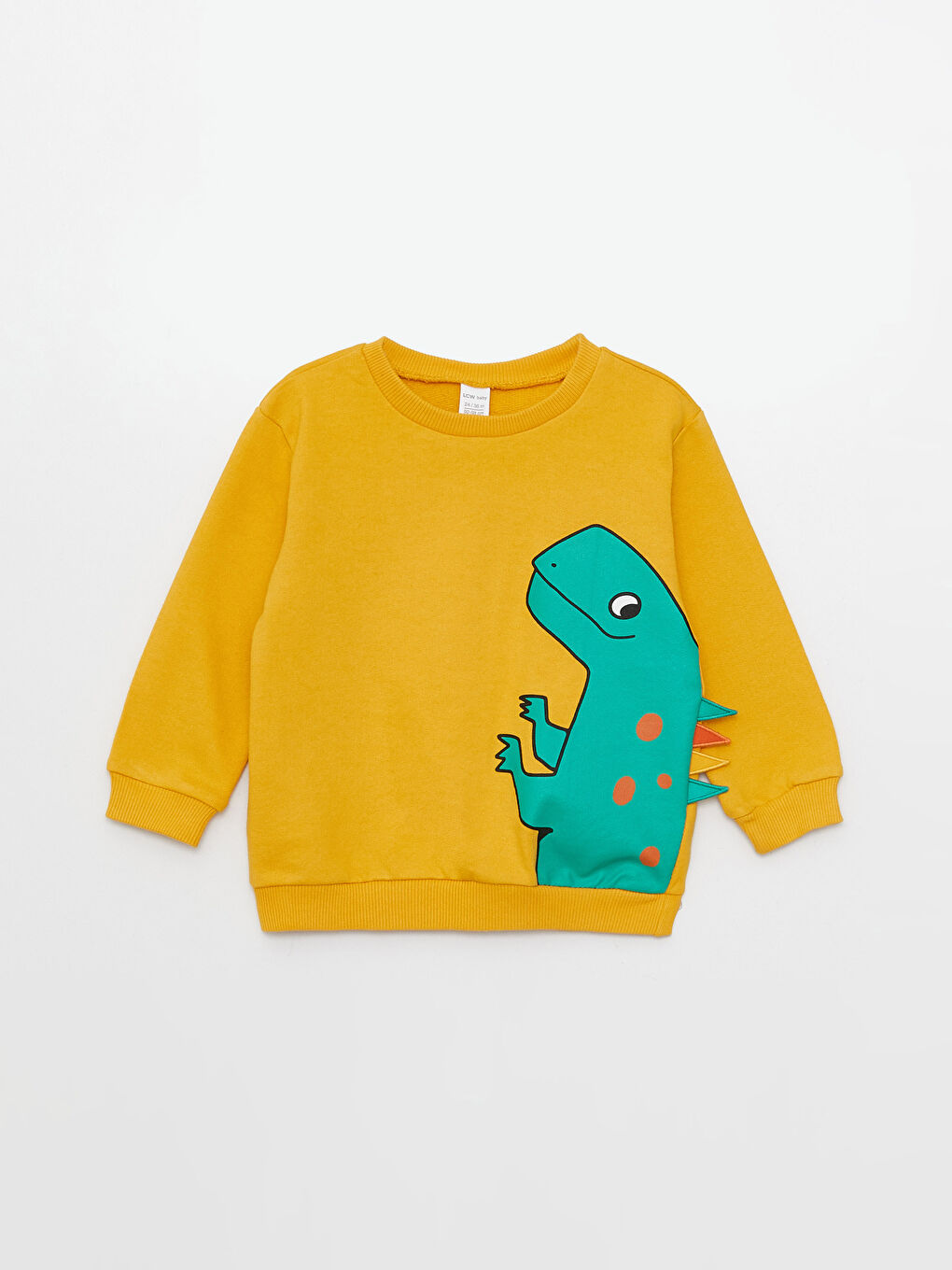 Sarı Bisiklet Yaka Uzun Kollu Baskılı Erkek Bebek Sweatshirt