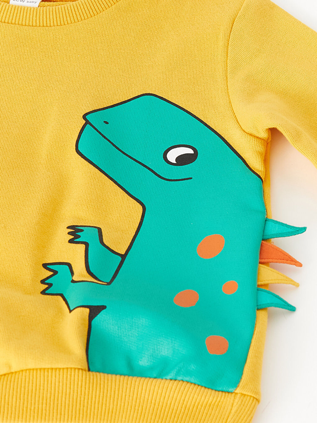 Sarı Bisiklet Yaka Uzun Kollu Baskılı Erkek Bebek Sweatshirt-2