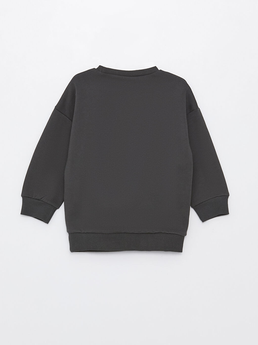 Gri Bisiklet Yaka Uzun Kollu Baskılı Erkek Bebek Sweatshirt-1