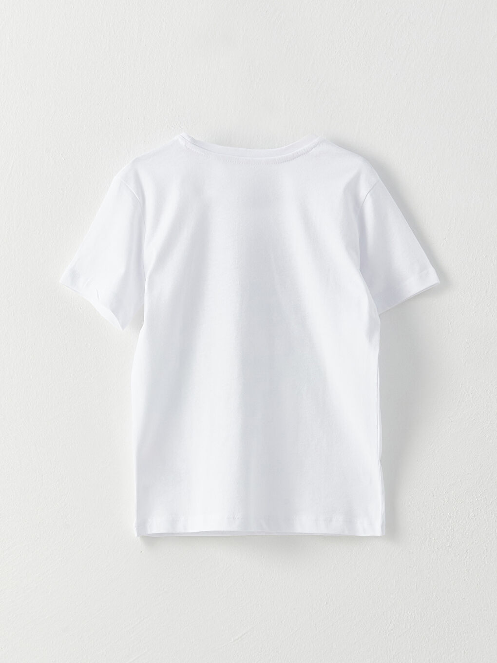 تيشيرت قطن مطبوع بياقة دائرية وكم قصير للأولاد-1