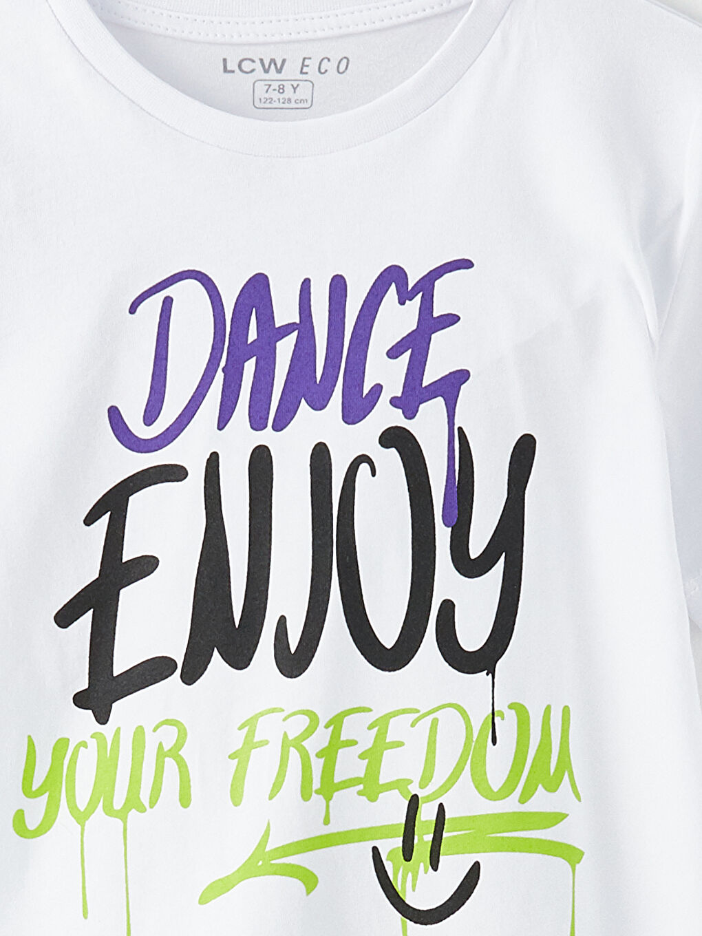 تيشيرت قطن مطبوع بياقة دائرية وكم قصير للأولاد-2