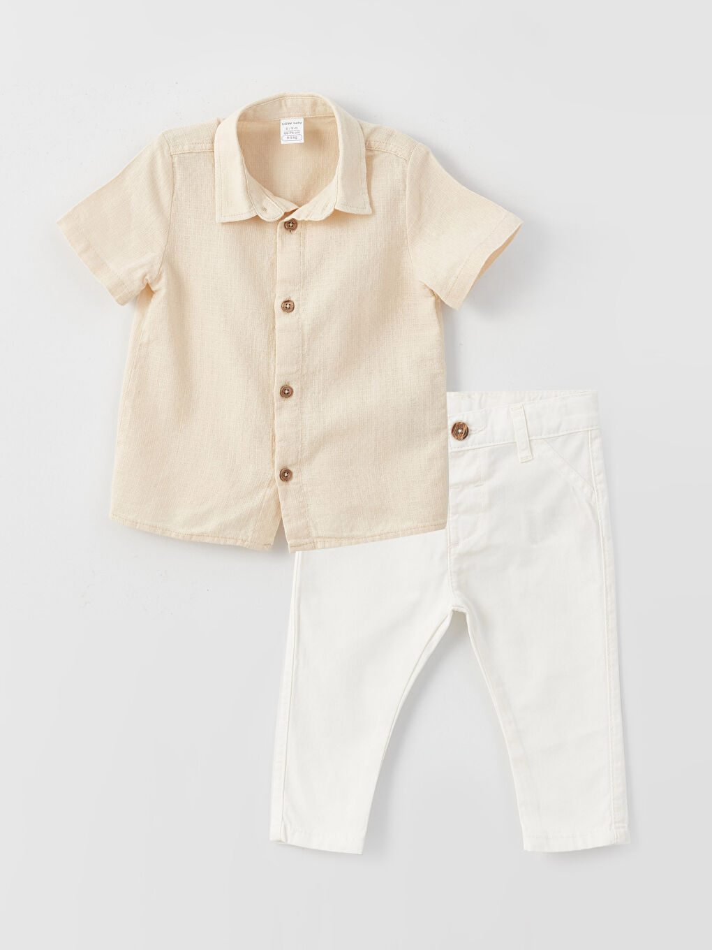 Set 2 Bucăți Cămașă și Pantaloni Bebeluși Băieți cu Mânecă Scurtă