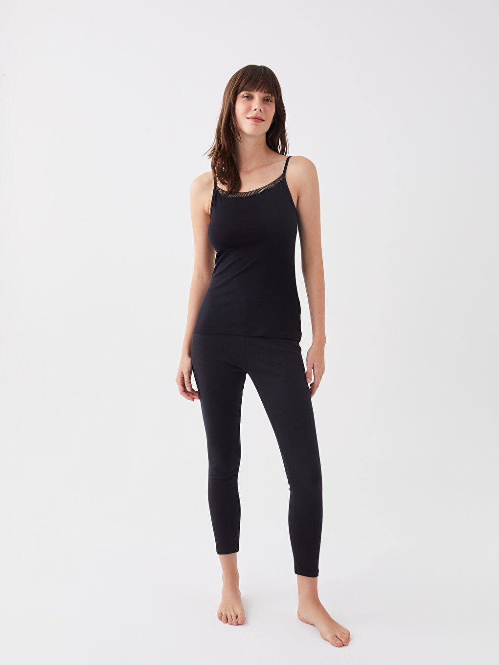 Майка с U-образным вырезом, однотонная, с ремешками для женщин-2