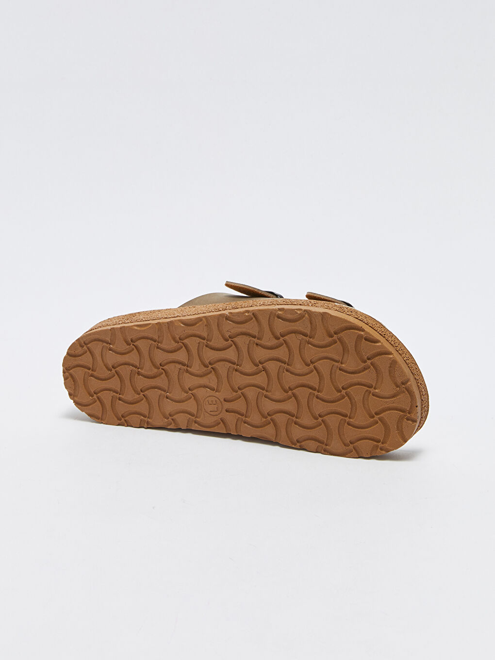 Kahverengi Çift Bantlı Toka Detaylı Kadın Terlik-4