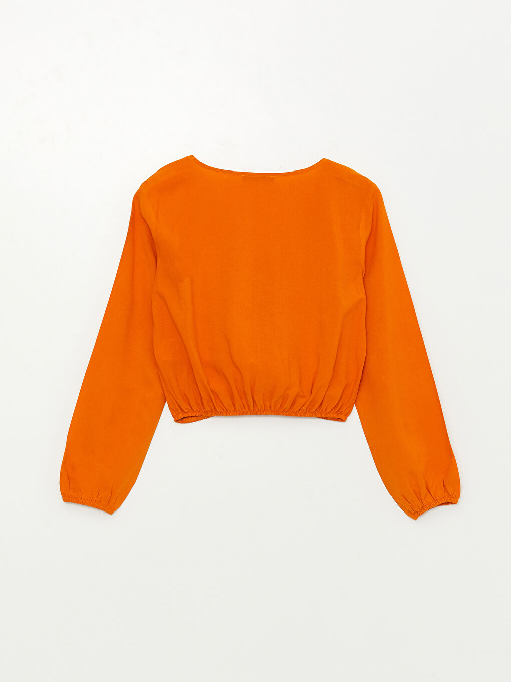 V Neck Straight Long Sleeve Linen Blend Women's Blouse-6