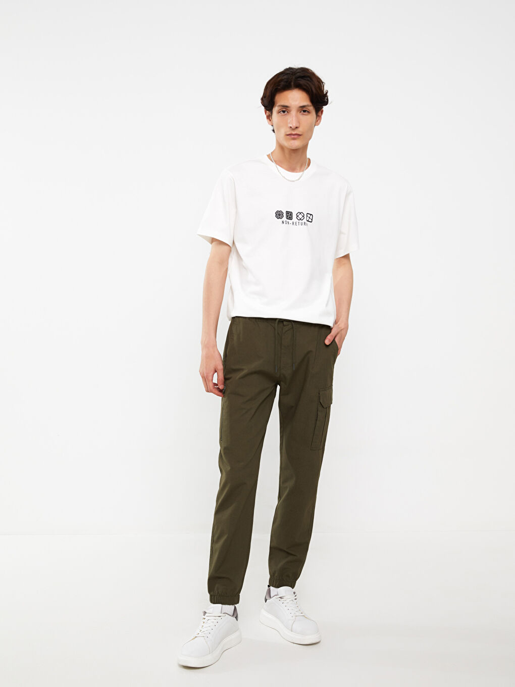 Haki Slim Fit Erkek Kargo Pantolon