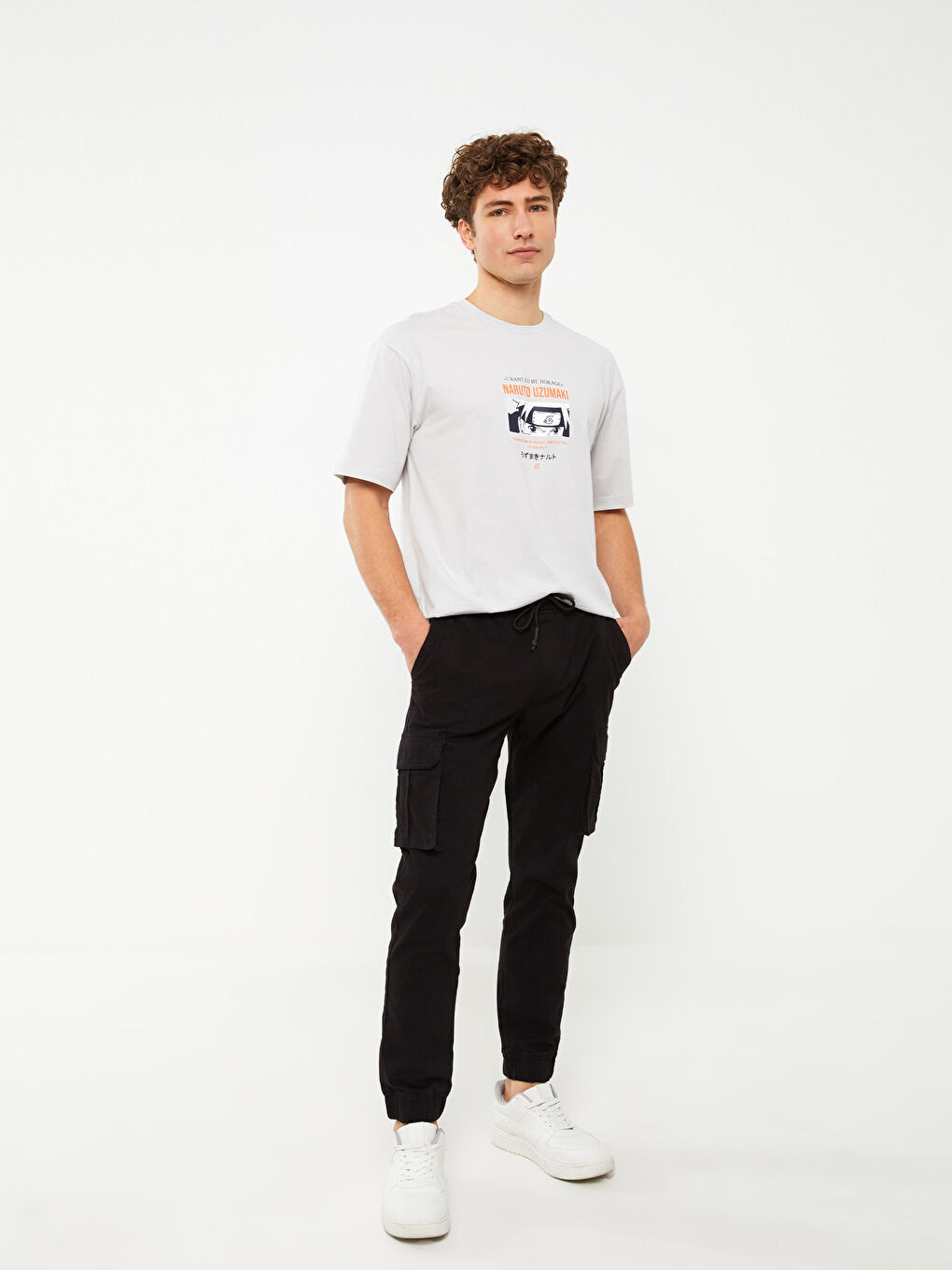 Slim Fit Twill Men's Cargo Trousers-1