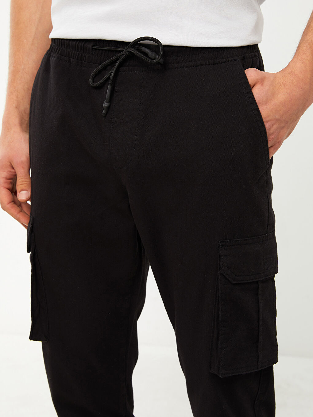 Slim Fit Twill Men's Cargo Trousers-2