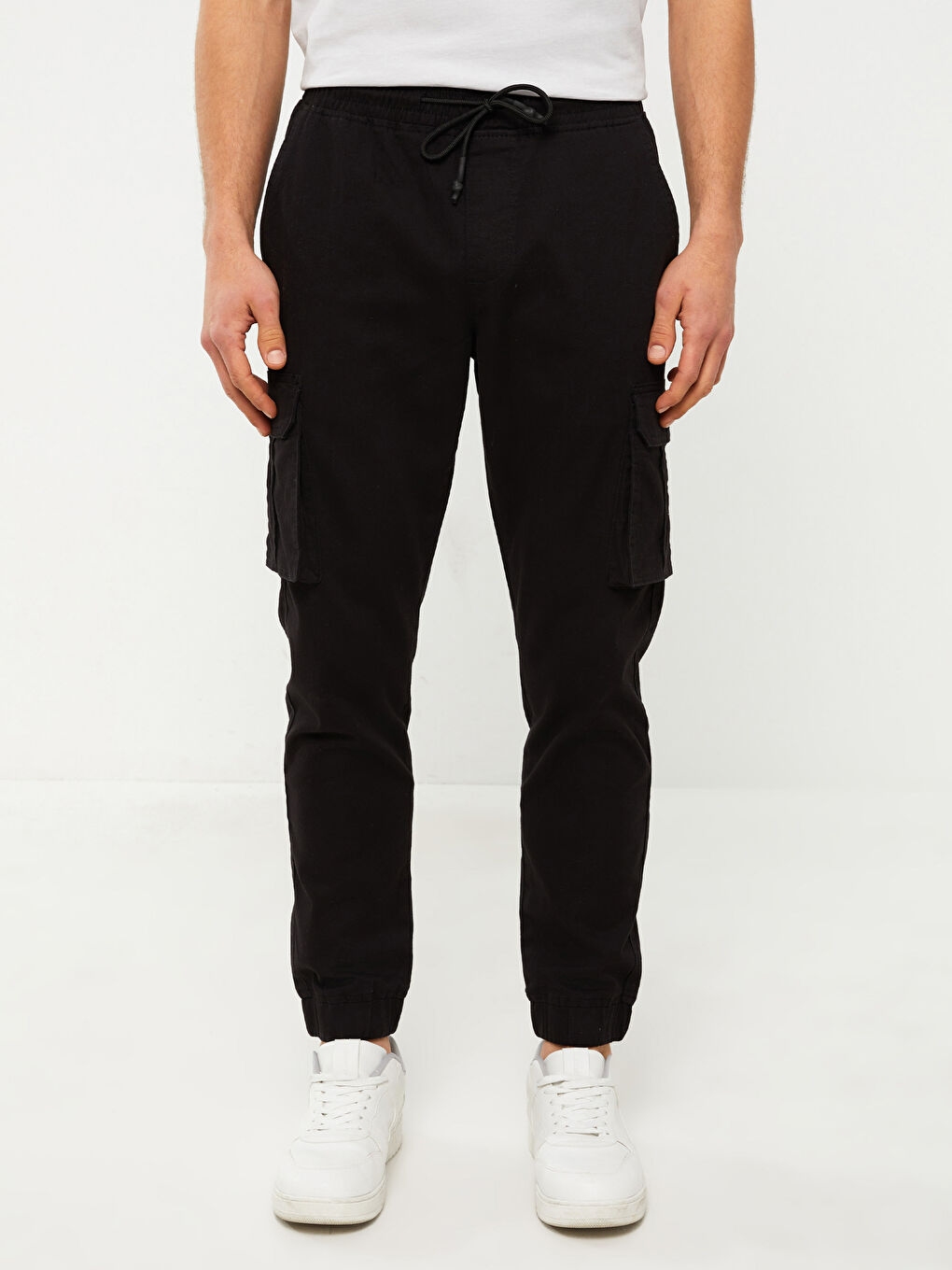 Slim Fit Twill Men's Cargo Trousers-3