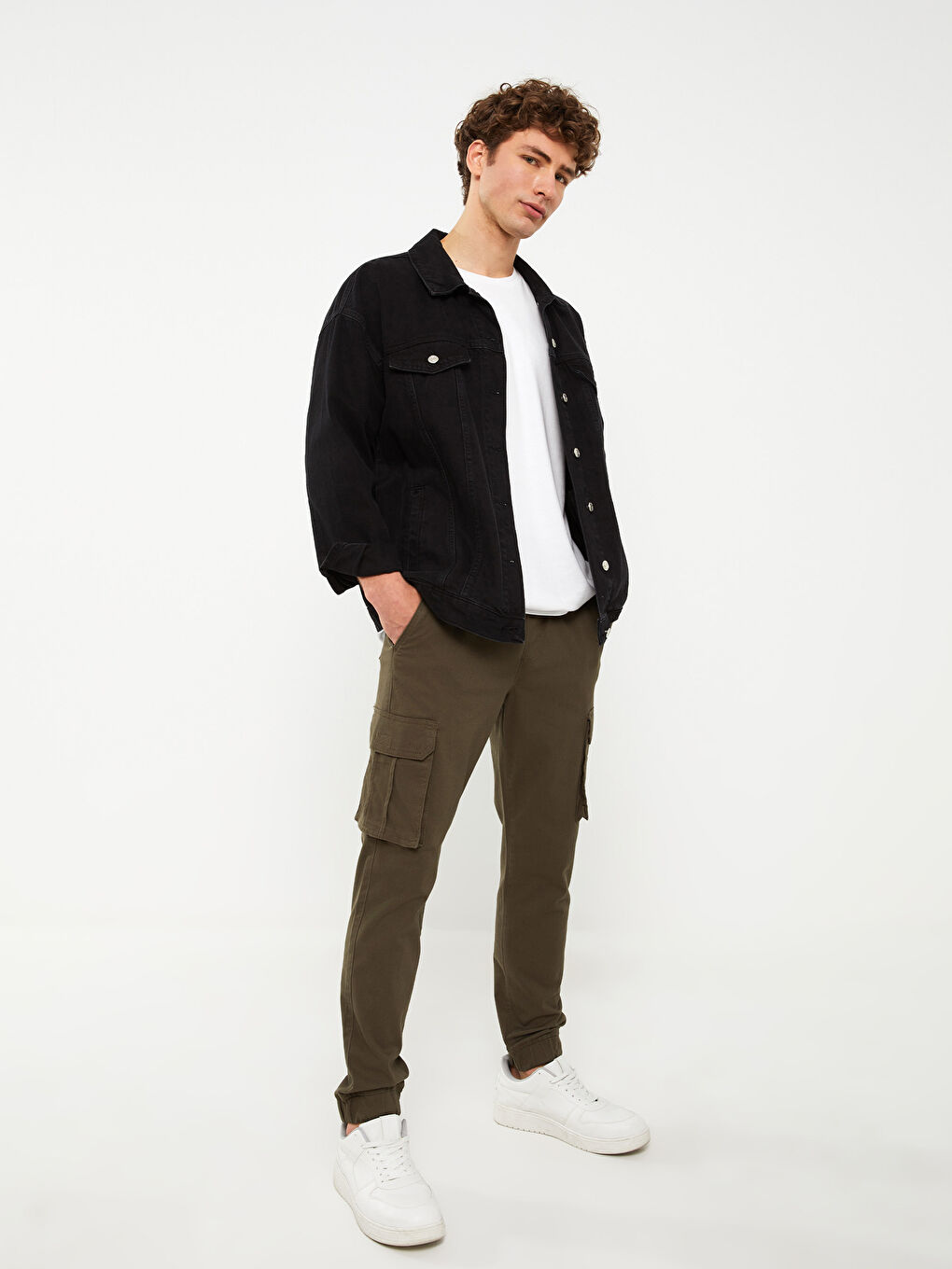 XSIDE Slim Fit Twill Men's Cargo Trousers -S3AD84Z8-SEM