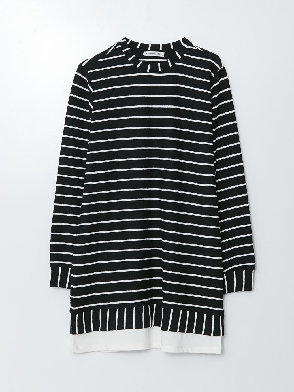 әйелдерге арналған жолақты ұзын жеңді оверсайз туника-5